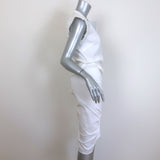 Veronica Beard Sleeveless Ruched Shirtdress White Stretch Cotton Size 4