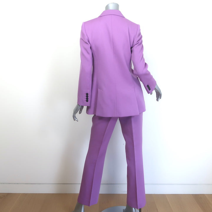 Victoria Beckham Single Breasted Suit Lavender Wool Twill Size 2/4