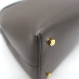 Toteme T-Lock Clutch Dark Brown Palmellata Leather