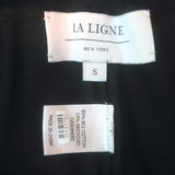 La Ligne Ribbed Knit Split-Hem Pants Black Cotton-Cashmere Size Small