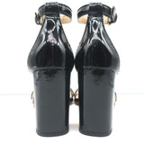 Tory Burch Cecile Sandals Black Patent Leather Size 8 Ankle Strap Heels