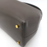 Toteme T-Lock Clutch Dark Brown Palmellata Leather