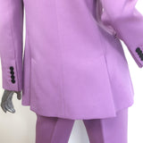 Victoria Beckham Single Breasted Suit Lavender Wool Twill Size 2/4