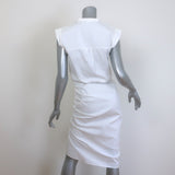 Veronica Beard Sleeveless Ruched Shirtdress White Stretch Cotton Size 4