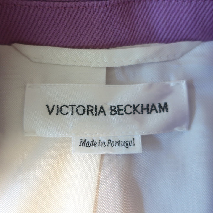 Victoria Beckham Single Breasted Suit Lavender Wool Twill Size 2/4