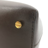 Toteme T-Lock Clutch Dark Brown Palmellata Leather