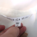 Veronica Beard Sleeveless Ruched Shirtdress White Stretch Cotton Size 4