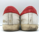 Golden Goose Superstar Sneakers White Leather with Red Heel Tab Size 37