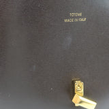 Toteme T-Lock Clutch Dark Brown Palmellata Leather