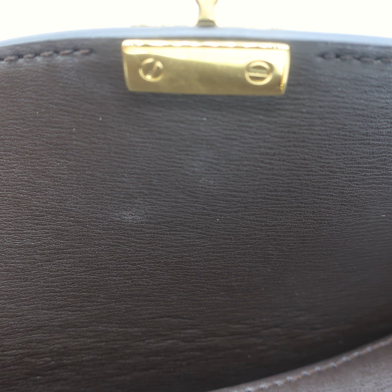 Toteme T-Lock Clutch Dark Brown Palmellata Leather
