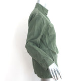Nili Lotan Lori Military Jacket Army Green Cotton-Linen Size Extra Small