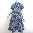 Christian Dior Belted Shirtdress Blue Celestial Print Cotton Size US 6
