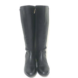 Tory Burch Knee High Flat Boots Black Leather Size 8