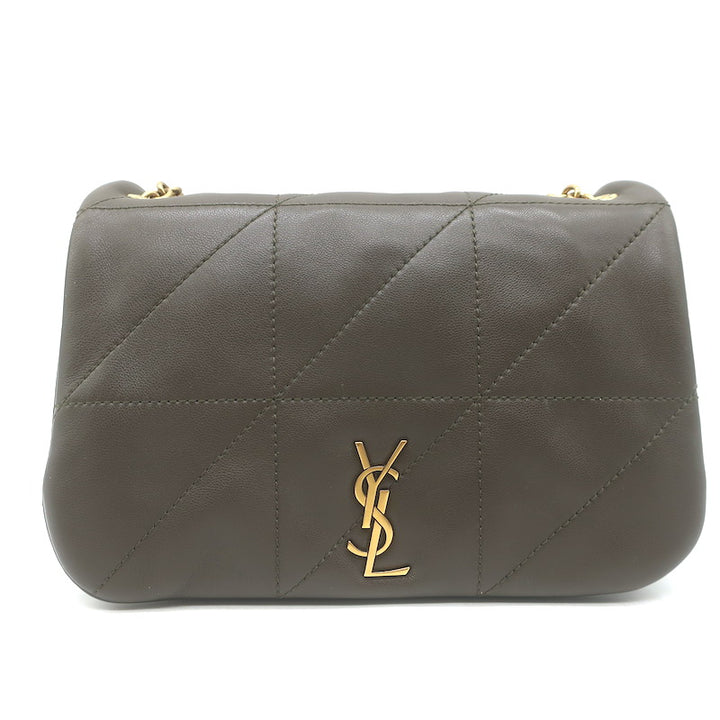 Saint Laurent Mini Jamie 4.3 Patchwork Leather Shoulder Bag Olive Brown