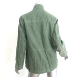 Nili Lotan Lori Military Jacket Army Green Cotton-Linen Size Extra Small