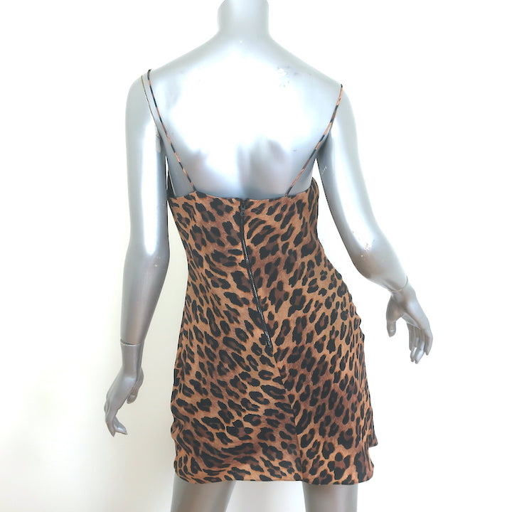 Alice + Olivia Harmony Leopard Print Mini Slip Dress Size 2