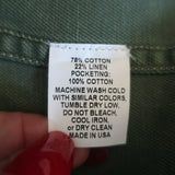 Nili Lotan Lori Military Jacket Army Green Cotton-Linen Size Extra Small