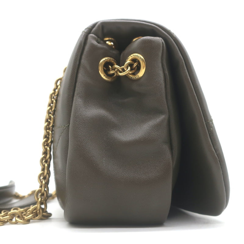 Saint Laurent Mini Jamie 4.3 Patchwork Leather Shoulder Bag Olive Brown