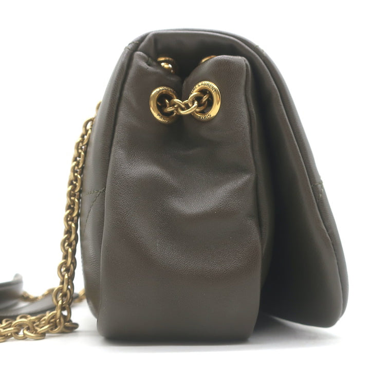 Saint Laurent Mini Jamie 4.3 Patchwork Leather Shoulder Bag Olive Brown