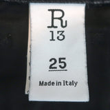 R13 Romeo Slim Leg Jeans Onyx Black Cotton Size 25