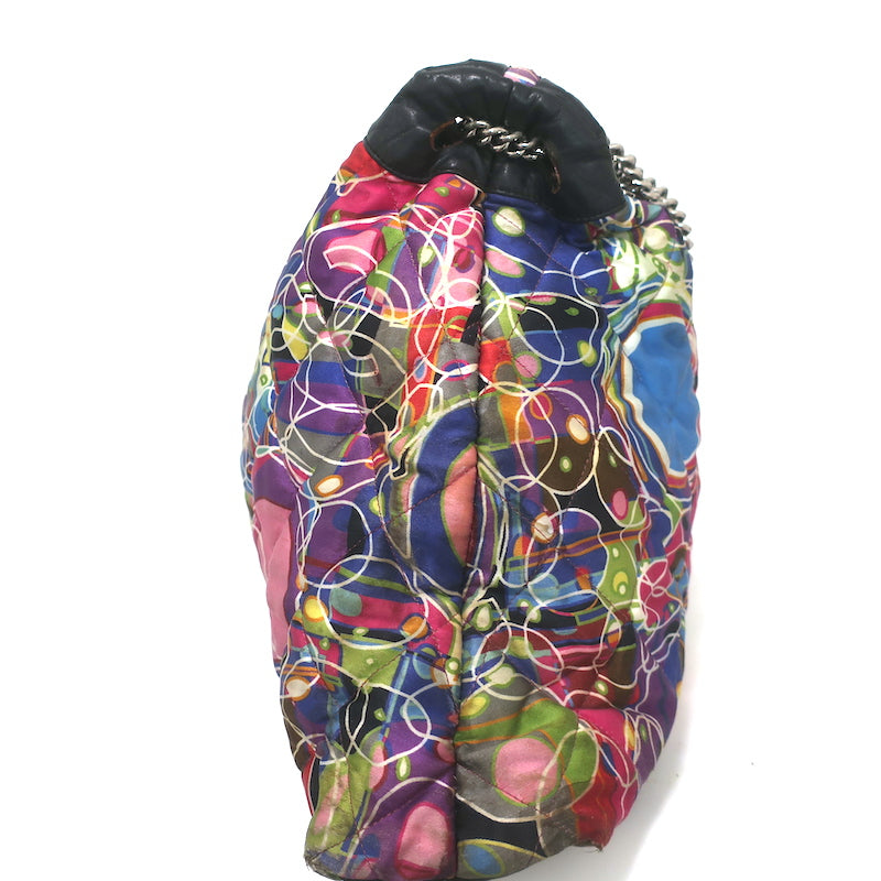 Chanel 2008 Kaleidoscope Tote Multi Printed Quilted Satin Large Shoulder Bag