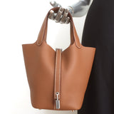 Hermes Picotin Lock 18 Bag Gold Clemence Leather Palladium Hardware NEW