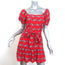 Alice + Olivia Collette Puff Sleeve Mini Dress Red Zebra Print Size 4