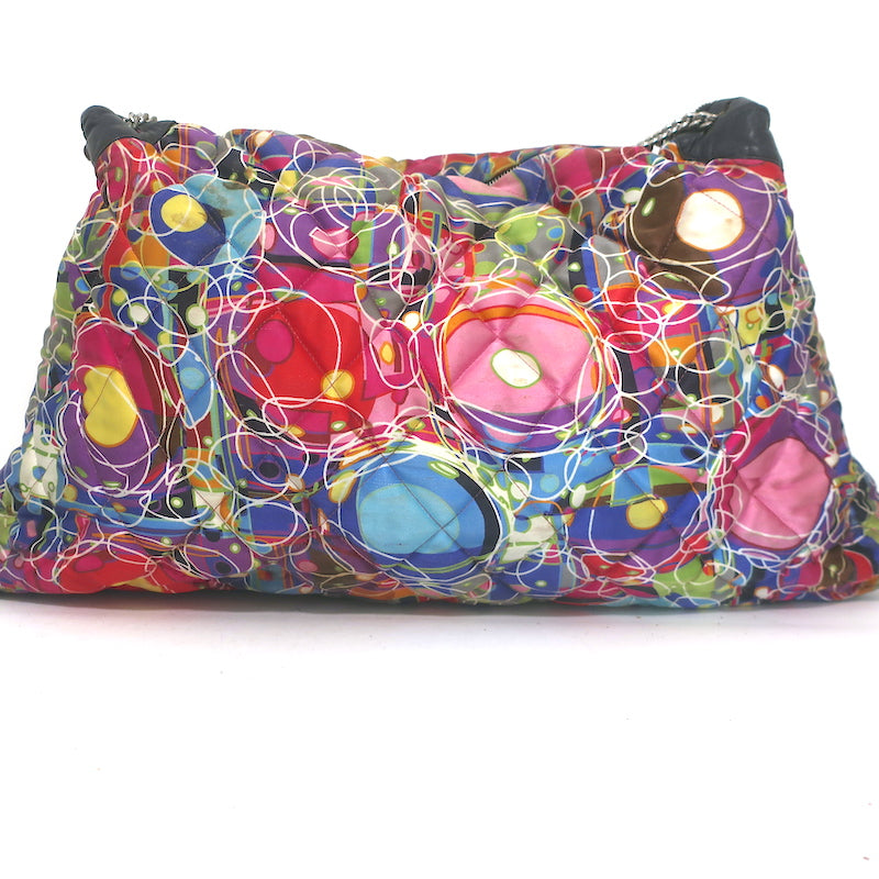 Chanel 2008 Kaleidoscope Tote Multi Printed Quilted Satin Large Shoulder Bag