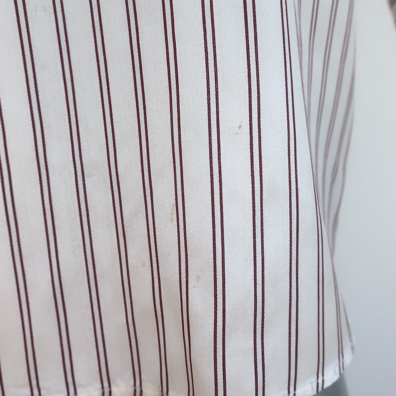 Christian Dior Striped Silk Blouse Cream/Red Size US 2 Long Sleeve Tunic Top