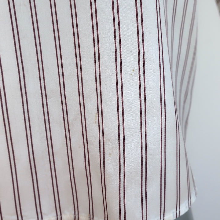 Christian Dior Striped Silk Blouse Cream/Red Size US 2 Long Sleeve Tunic Top