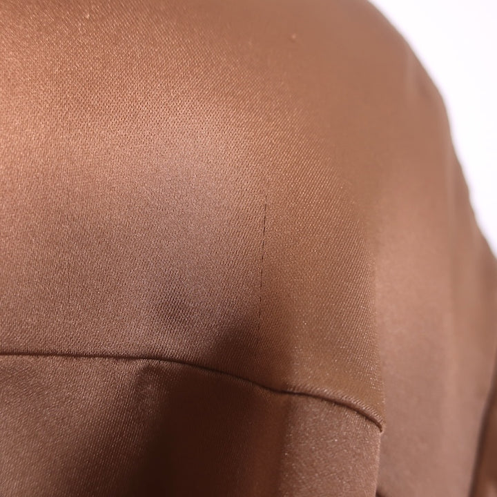 Alice + Olivia Finely Oversized Button-Up Shirt Copper Satin Size Medium