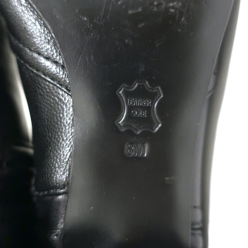 Tory Burch Knee High Flat Boots Black Leather Size 8