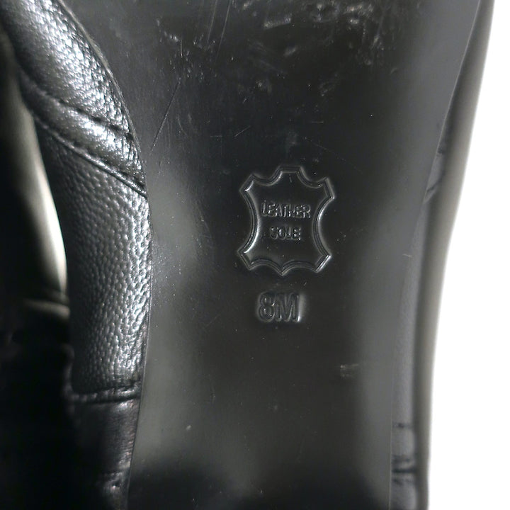 Tory Burch Knee High Flat Boots Black Leather Size 8
