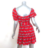 Alice + Olivia Collette Puff Sleeve Mini Dress Red Zebra Print Size 4