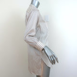 Christian Dior Striped Silk Blouse Cream/Red Size US 2 Long Sleeve Tunic Top