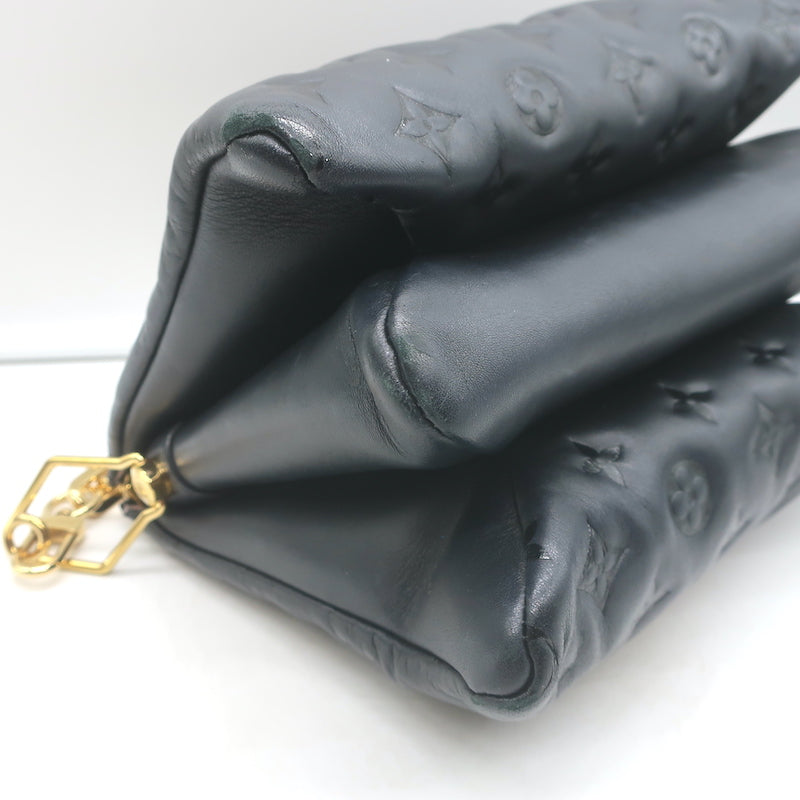 Louis Vuitton Coussin PM Crossbody Bag Black Monogram Embossed Leather