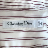 Christian Dior Striped Silk Blouse Cream/Red Size US 2 Long Sleeve Tunic Top