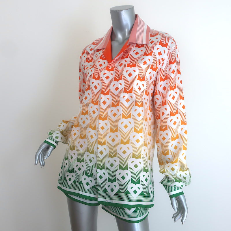 Casablanca Gradient Heart Monogram Shirt &amp; Shorts Set Multi Size 36/Extra Small