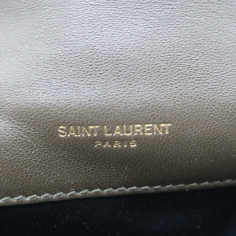 Saint Laurent Mini Jamie 4.3 Patchwork Leather Shoulder Bag Olive Brown