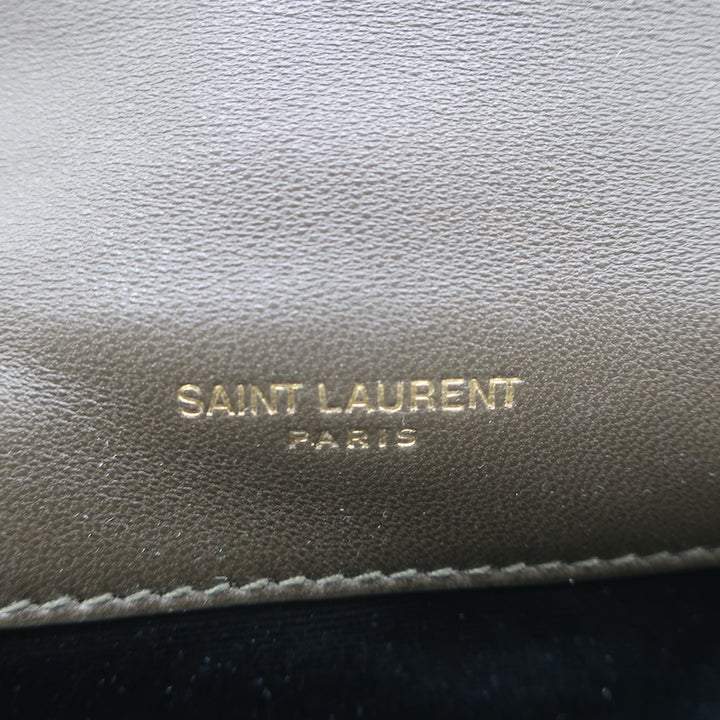Saint Laurent Mini Jamie 4.3 Patchwork Leather Shoulder Bag Olive Brown