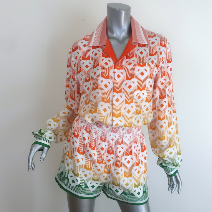 Casablanca Gradient Heart Monogram Shirt &amp; Shorts Set Multi Size 36/Extra Small
