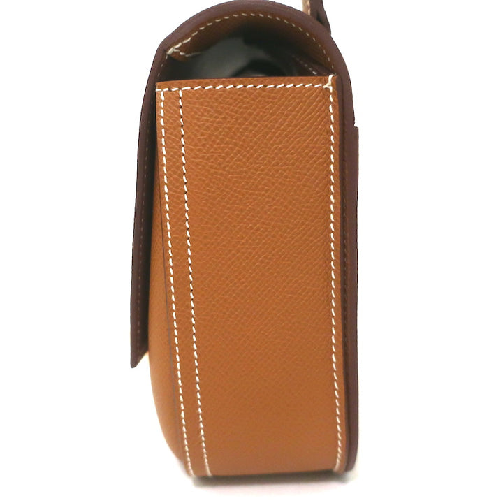 Hermes Mini Della Cavalleria Crossbody Bag Gold Veau Epsom Leather NEW