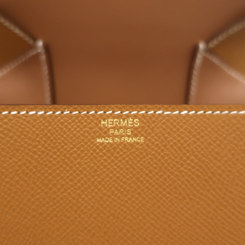 Hermes Mini Della Cavalleria Crossbody Bag Gold Veau Epsom Leather NEW