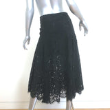 Veronica Beard Warren Lace Midi Skirt Black Size 4