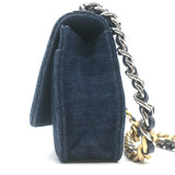 Chanel 19 Quilted Denim Wallet on Chain Indigo Small Crossbody Bag