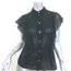 Theory Nova Eyelet-Embroidered Ruffle Top Black Size Small Button-Up Blouse