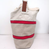 Loewe Paula's Ibiza Striped Tote Ecru/Red Canvas Extra Large Crossbody NEW