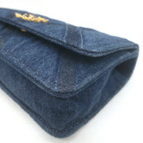 Chanel 19 Quilted Denim Wallet on Chain Indigo Small Crossbody Bag