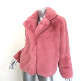 Apparis Manon Faux Fur Coat Rose Pink Size Extra Small NEW