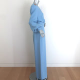 Andrew Gn Embellished Wide-Leg Belted Jumpsuit Sky Blue Crepe Size 40